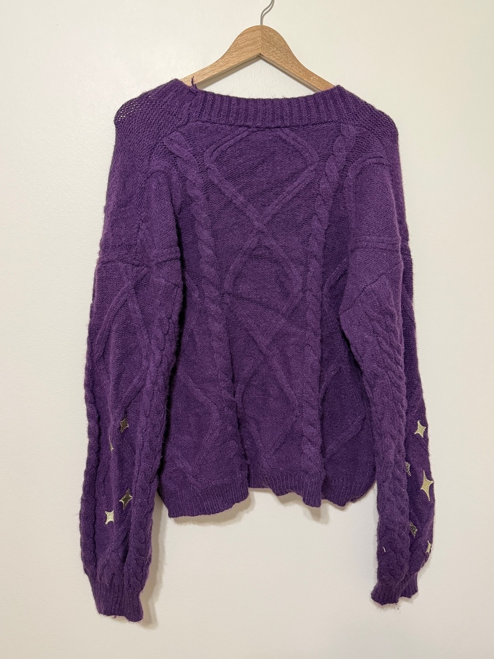 Taylor Swift Speak Now Cardigan Size XL 2X Purple Stars Sweater Taylors Version - Picture 8 of 10
